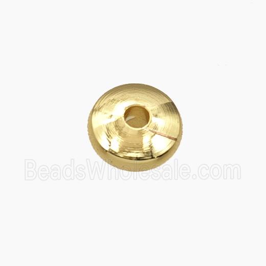 Copper Rondelle Beads Smooth Gold Plated