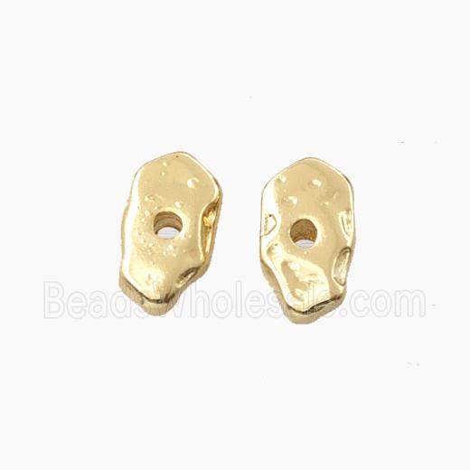 Copper Spacer Beads Hammered Freeform Gold Plated