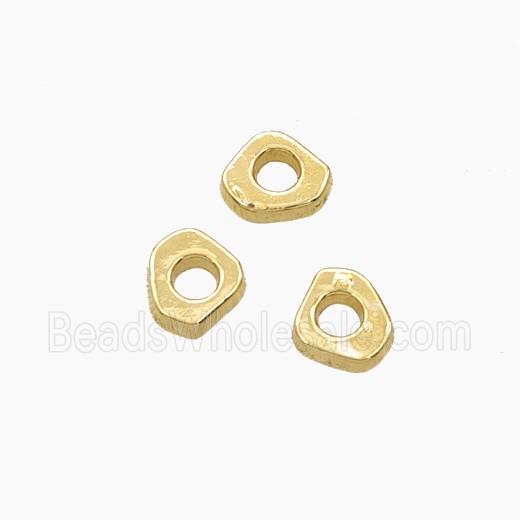 Copper Triangle Spacer Beads Gold Plated