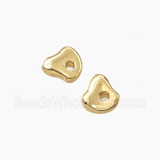 Copper Spacer Beads Irregular Gold Plated