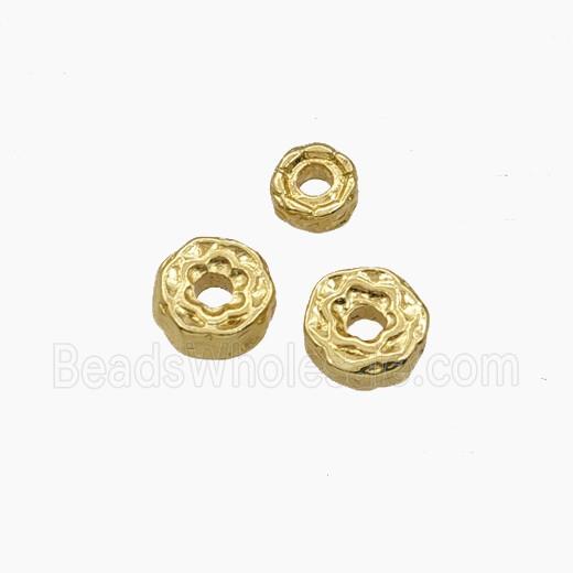 Copper Heishi Spacer Beads Hammered Gold Plated