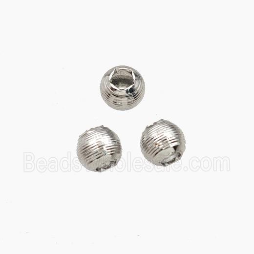 Copper Round Spacer Beads Ribbed Platinum Plated