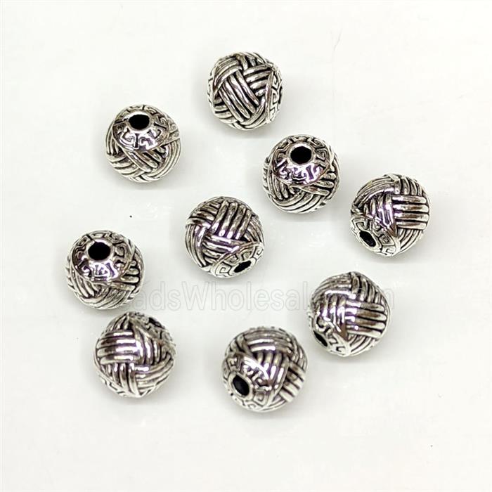 Alloy Round Beads Antique Silver