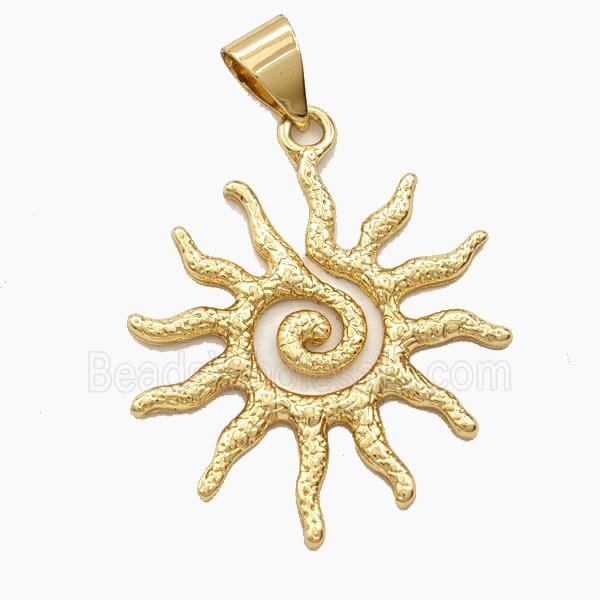 Copper Sunburst Pendant Spiral Gold Plated