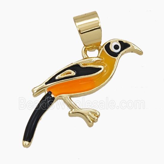 Copper Birds Pendant Enamel Gold Plated