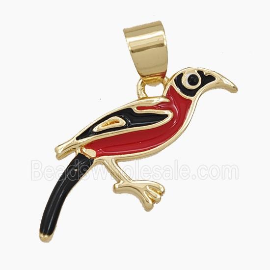 Copper Birds Pendant Enamel Gold Plated