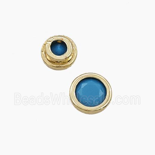 Turqblue Cubic Zirconia Star Beads Prong-Set No-Hole