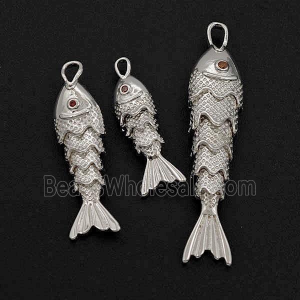 Copper Fish Pendant Shiny Silver