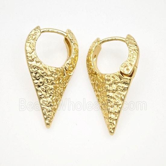 Copper Hoop Earrings Hammered Gold Plated