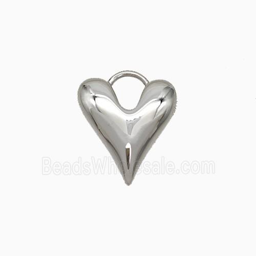 Copper Heart Pendant Platinum Plated
