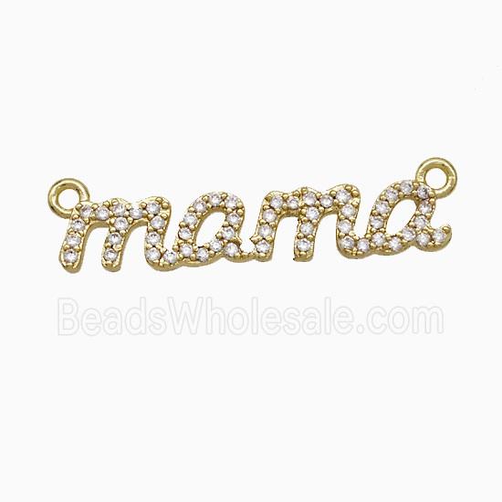 Copper Mama Pendant Pave Zirconia 2loops Gold Plated