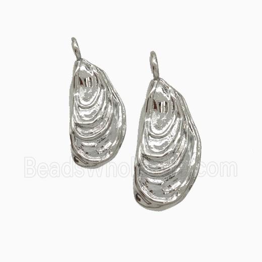 Copper Mussel Pendant Platinum Plated
