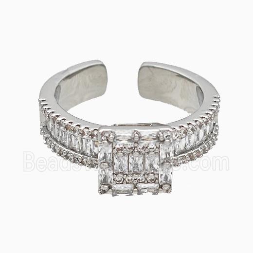 Copper Ring Pave Zircon Platinum Plated