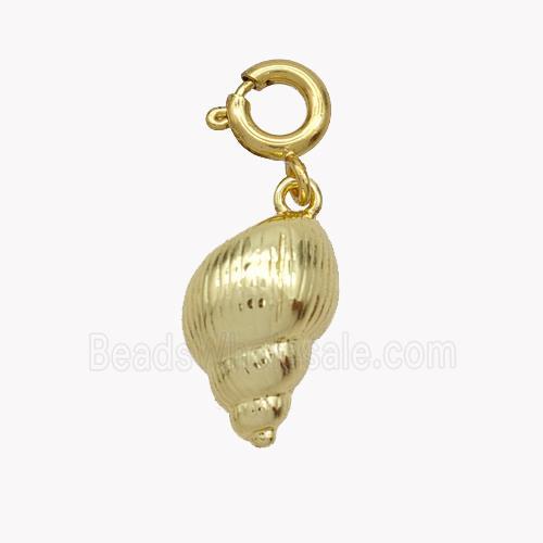 Nautilus Shell Charms Copper Pendant Gold Plated