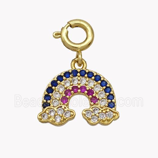 Copper Rainbow Pendant Pave Zirconia Gold Plated