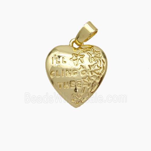 Copper Heart Pendant IwillClingToThee Gold Plated