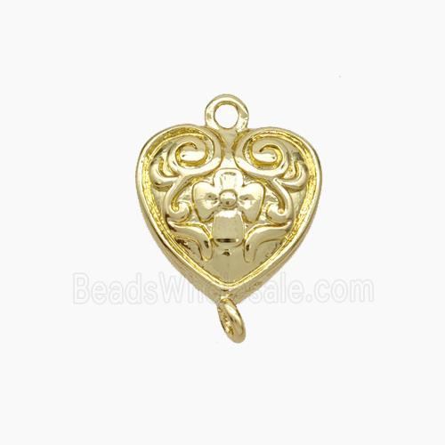 Copper Heart Connector Gold Plated
