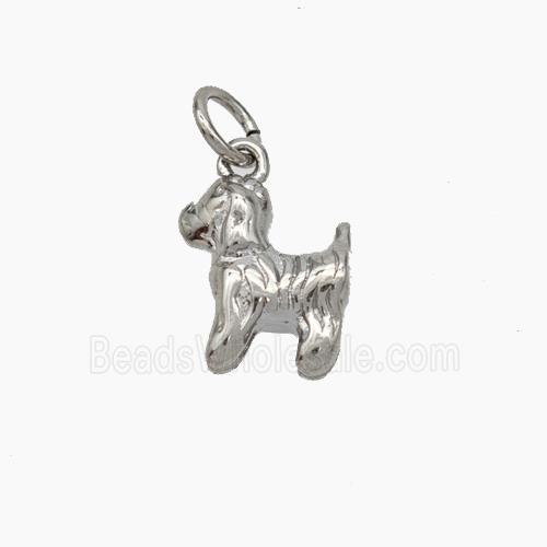 Copper Dog Pendant Platinum Plated