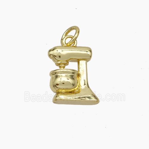 Coffee Machine Charms Copper Pendant Gold Plated
