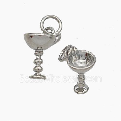 Copper Cup Pendant Platinum Plated