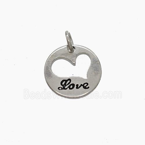 Copper Heart Pendant Enamel Love Platinum Plated