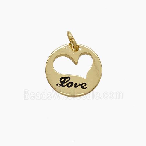 Copper Heart Pendant Enamel Love Gold Plated