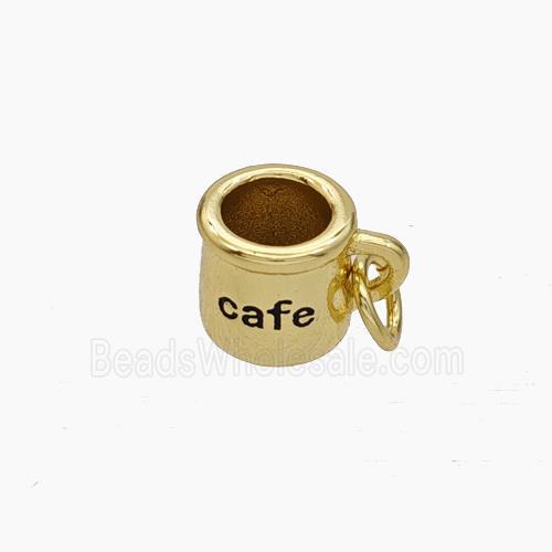 Copper Cafe-Cup Pendant Painted Gold Plated