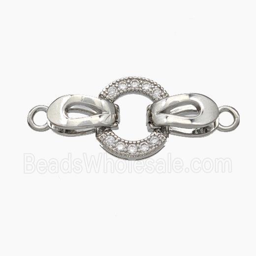 Copper Clasp Pave Zirconia Platinum Plated