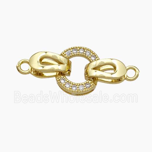 Copper Clasp Pave Zirconia Gold Plated