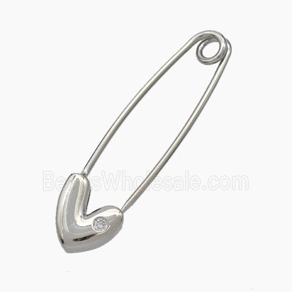 Copper Safety Pin Platinum Plated