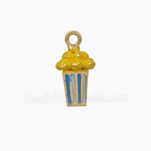 Popcorn Charms Copper Pendant Enamel Gold Plated