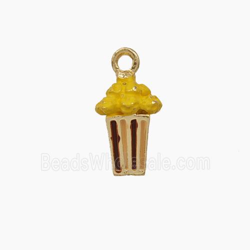 Popcorn Charms Copper Pendant Enamel Gold Plated