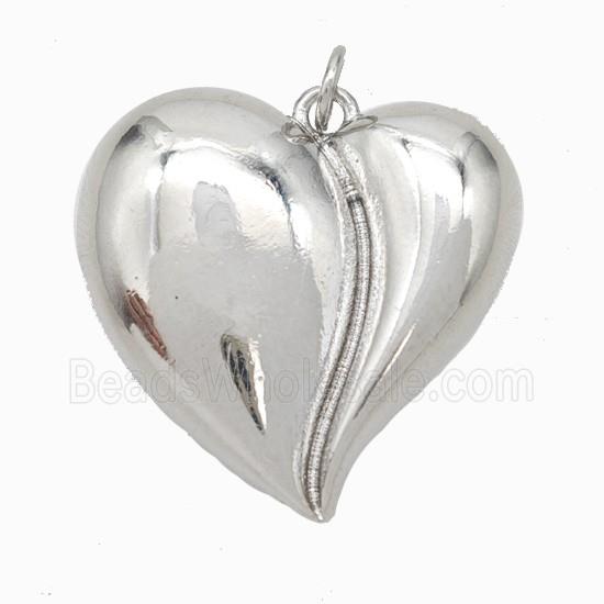 Copper Heart Pendant Platinum Plated