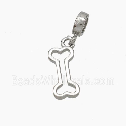 Copper Dogbone Pendant Platinum Plated