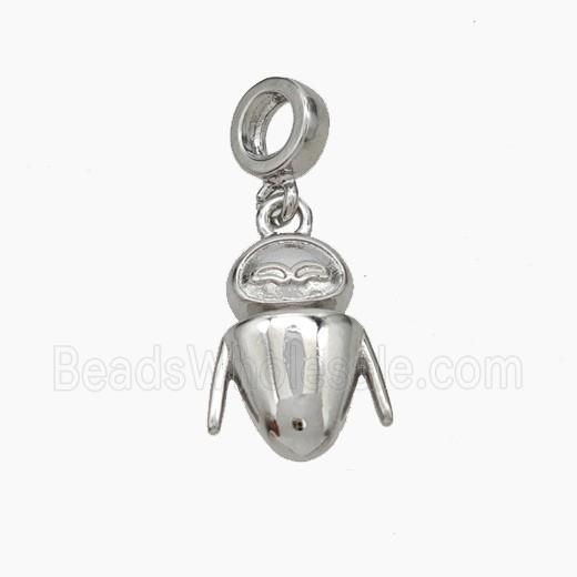 Copper Cockroach Pendant Platinum Plated
