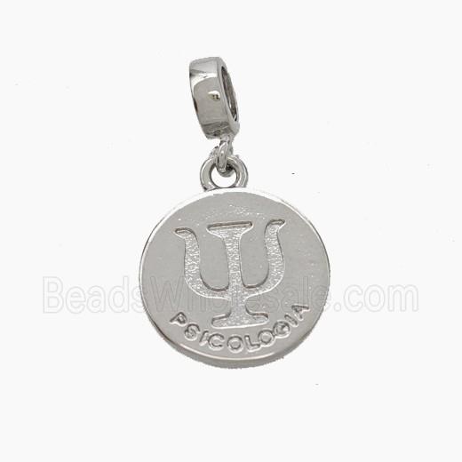 Copper Psicologia Symbol Pendant Platinum Plated