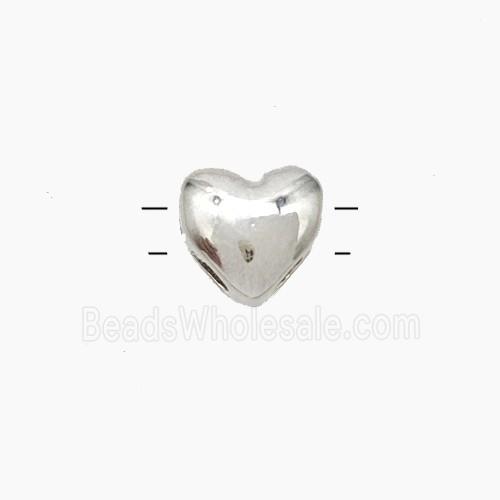 Copper Heart Beads With 2holes Platinum Plated