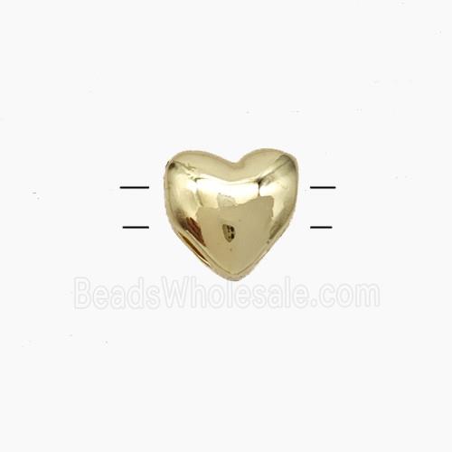 Copper Heart Beads With 2holes Gold Plated