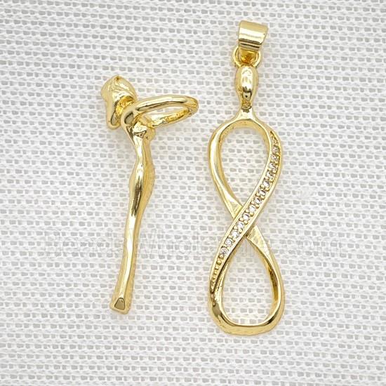 Copper Dancer Girls Pendant Pave Zirconia Infinity Gold Plated