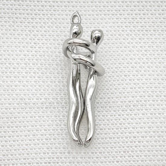 Copper Couple Pendant Platinum Plated