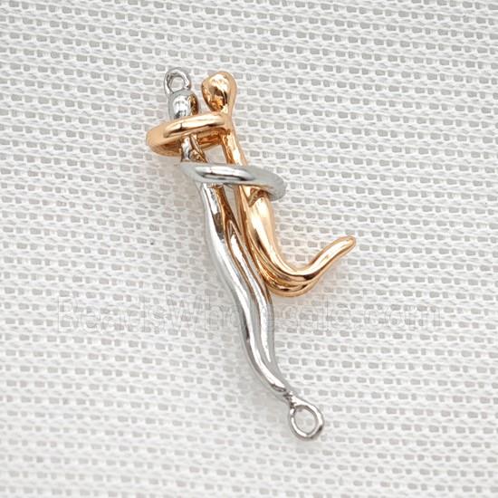 Copper Couple Connector Platinum Rose Gold Plated