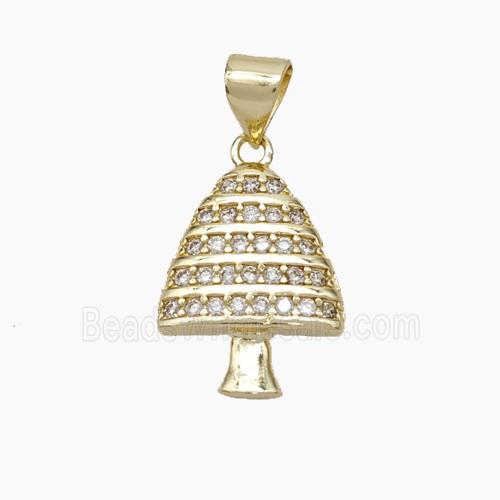 Christmas Tree Copper Pendant Pave Zirconia Gold Plated