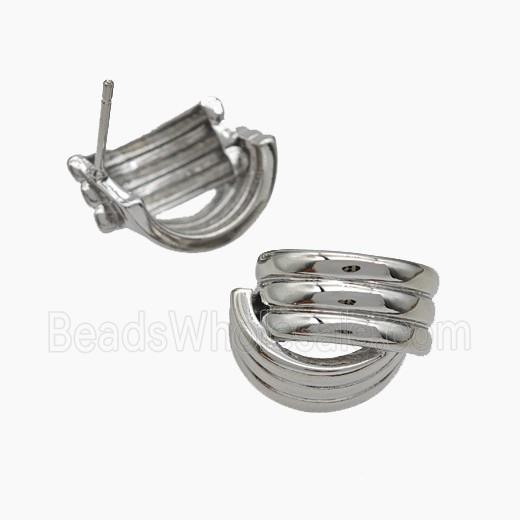 Copper Stud Earrings Platinum Plated