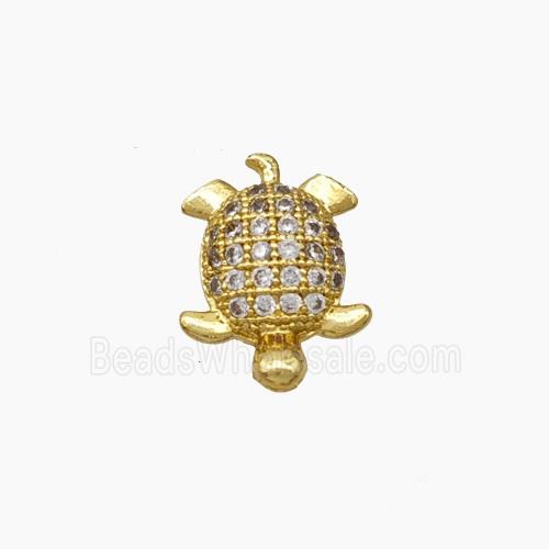 Copper Tortoise Cabachon Pave Zirconia Nohole Gold Plated