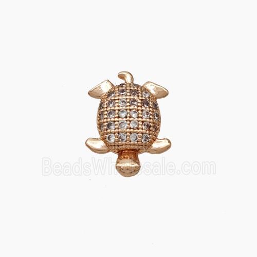 Copper Tortoise Cabachon Pave Zirconia Nohole Rose Gold