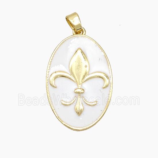 Enamel Copper Pendant, Gold plated