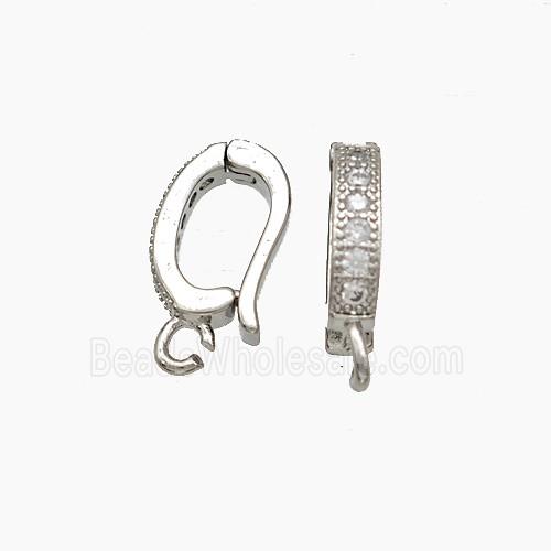 Copper Clasp Pave Zirconia Platinum Plated