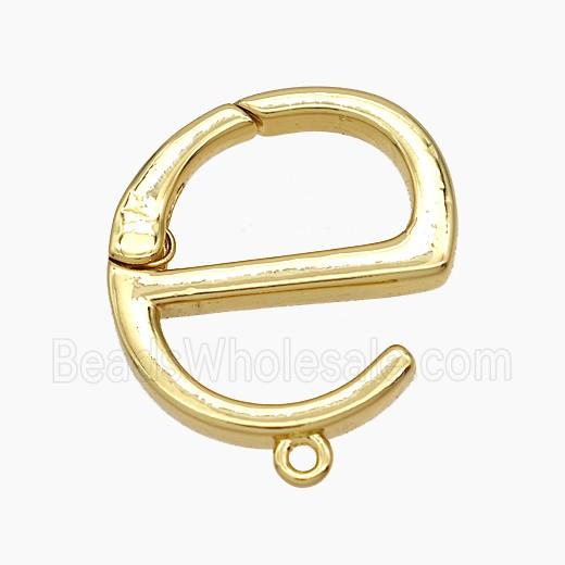 Copper Carabiner Clasp Letter-e 18K Gold Plated