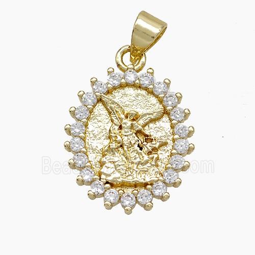 Copper Fairy Pendant Pave Zirconia Gold Plated