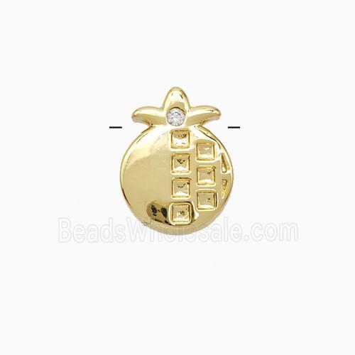 Copper Pineapple Pendant Pave Zirconia Gold Plated
